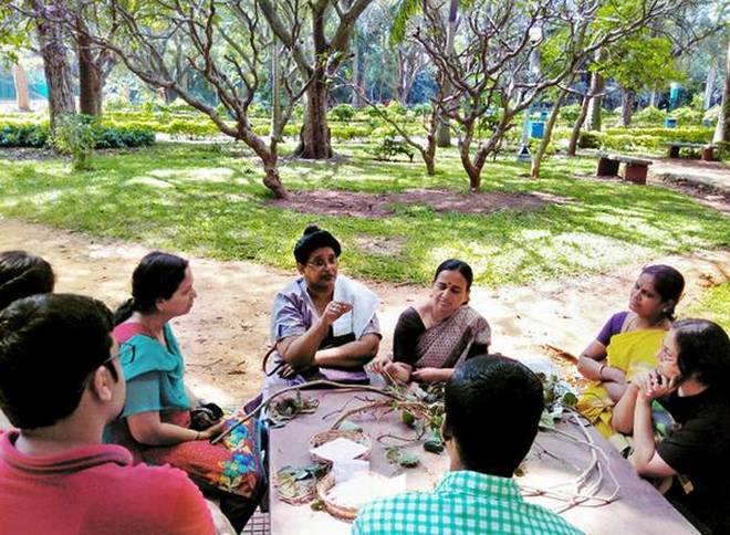 Sharing a passion: A file photo of participants at a seed swap event organised at Cubbon Park in Bengaluru.   | Photo Credit: Special Arrangement