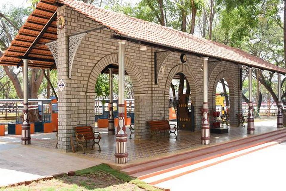 The Central Park station from where the toy train starts at Mysuru rail museum. | Photo Credit: M.A. SRIRAM