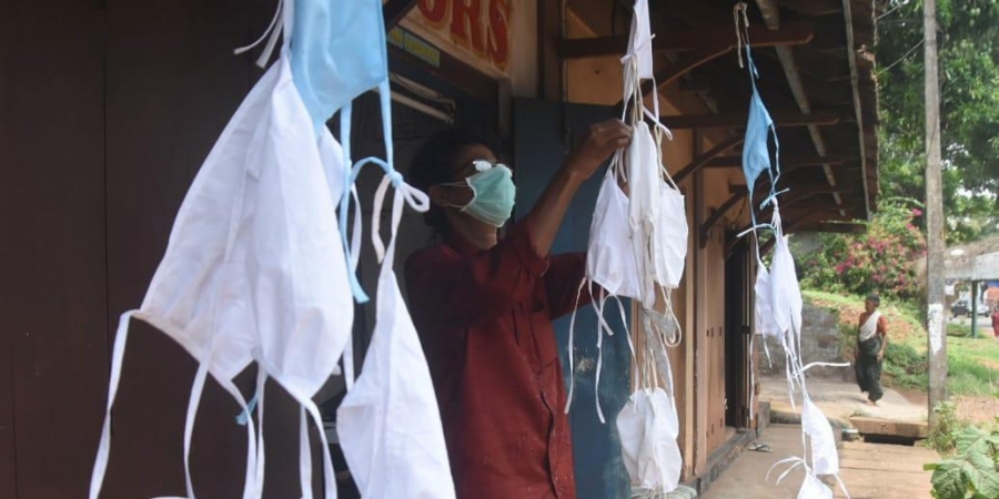 A tailor makes protective masks. (Photo | BP Deepu, EPS)